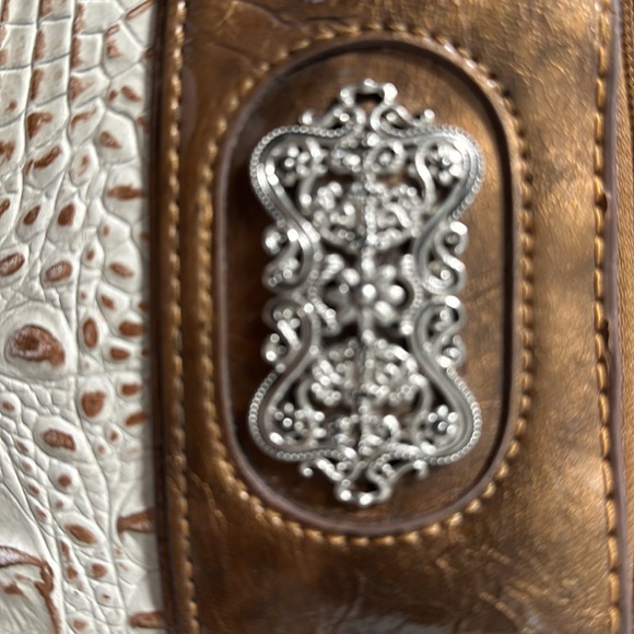 Madi Claire Bronze and White Shoulder Satchel - Picture 8 of 8